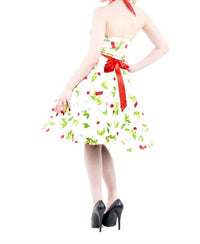 Hearts & Roses - Cherry Blossom Halter Swing Dress