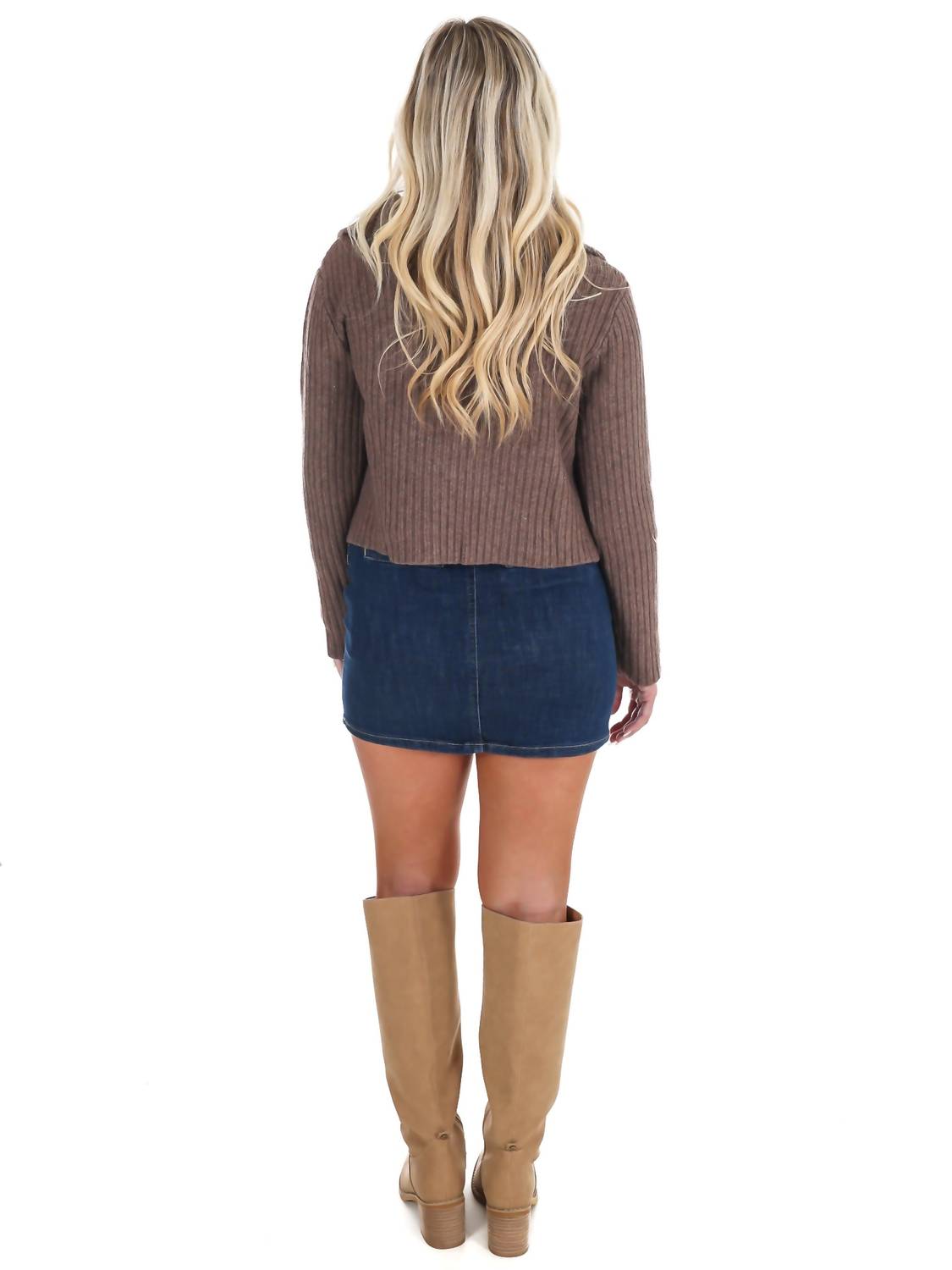 In February - Nostalgic Charm Contrast Bow Ribbed Cardigan