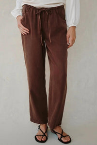 Bella Dahl Pull On Trousers in saddle brown - women's pants - view 4