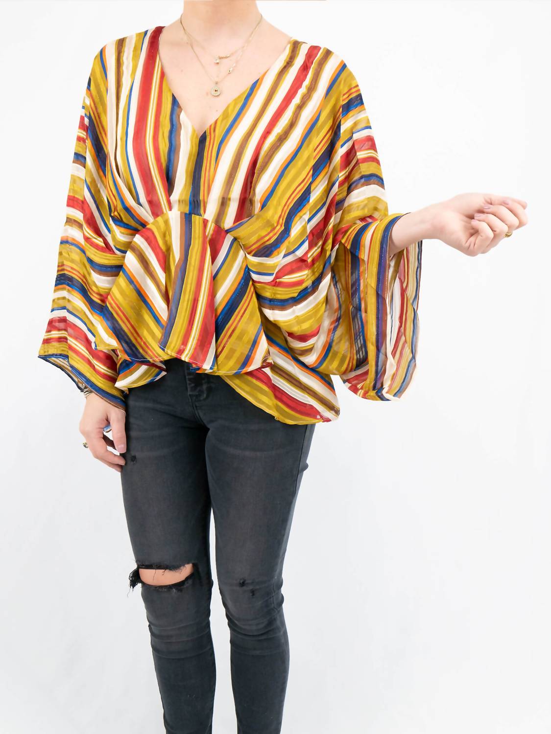 Big Hit Fashion - Festive Stripe Dolman Top