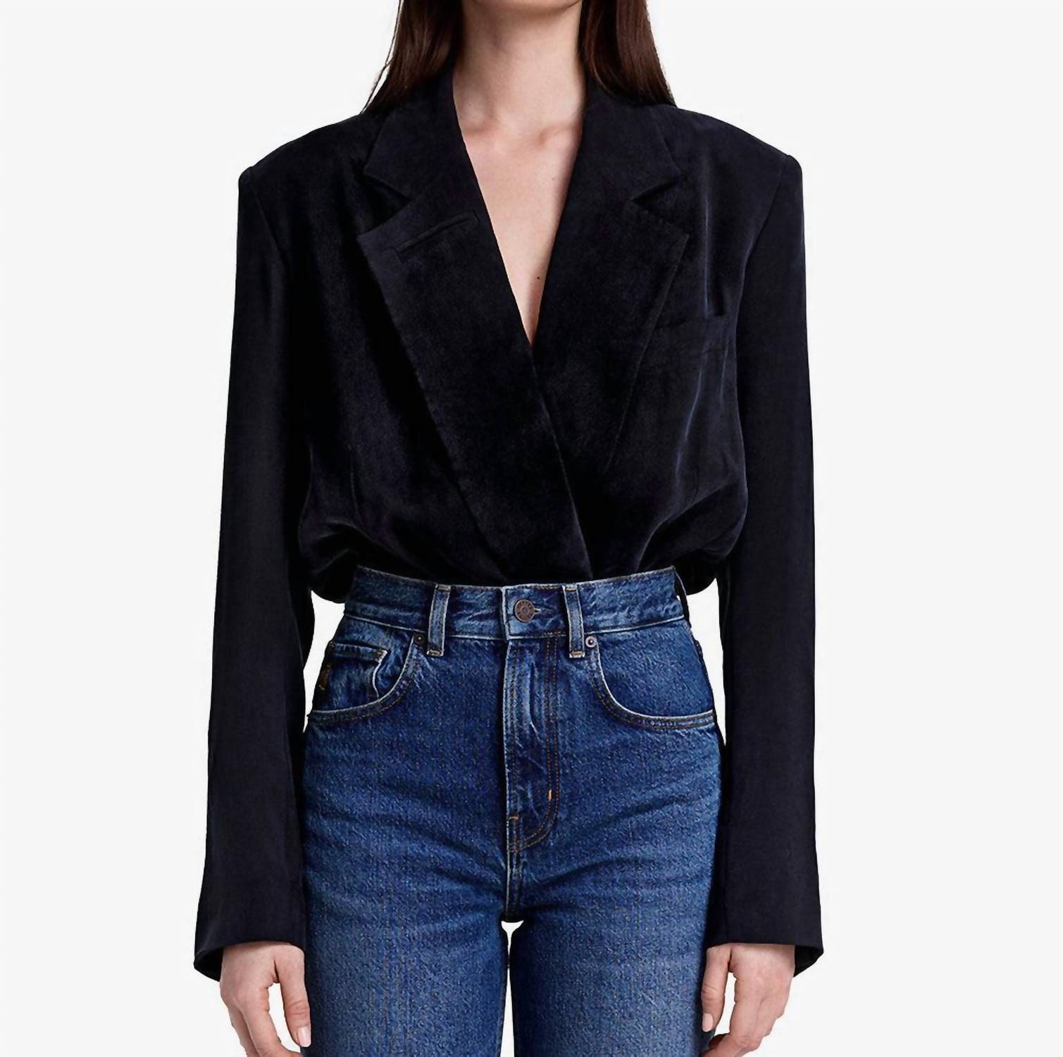 Smythe Blazer Bodysuit in coal - women's shirt