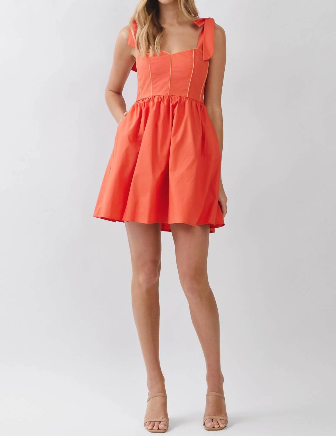 Tcec - Weekend Favorite Tie Shoulder Mini Dress