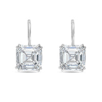 Diana M Jewels - 8.00 Cts Lab Grown Asscher Diamond Drop Earrings
