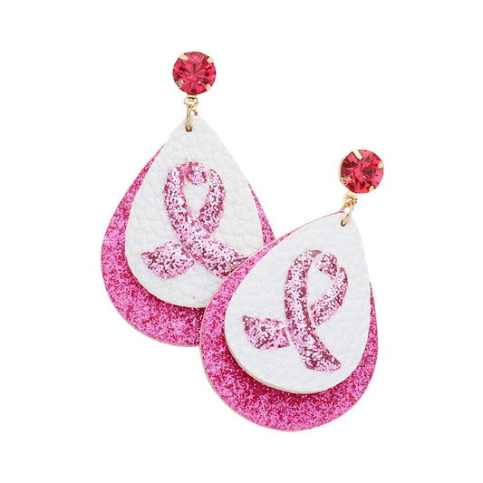 Prep Obsessed - Ribbon Teardrop Glitter Earrings