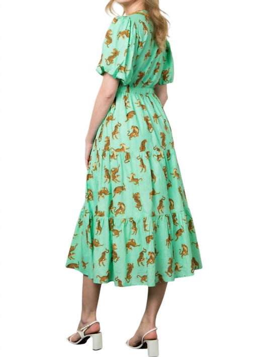 Thml - Ava Tiered Tiger Print Midi Dress