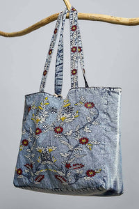 Pol - Patch Pocket Embroidered Woven Tote Bag