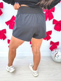 Birdie Crossover Lined Active Shorts in black - women's shorts - alternate view