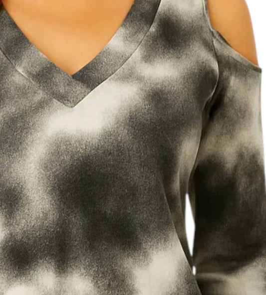 French Kyss - Soft Stretch Tie Dye V Neck Top