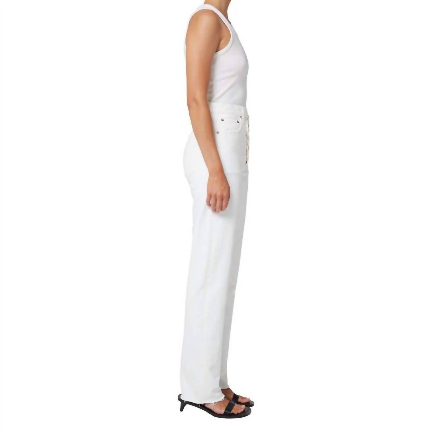 AGOLDE Criss Cross Straight Jeans in element - women's jeans - detail view
