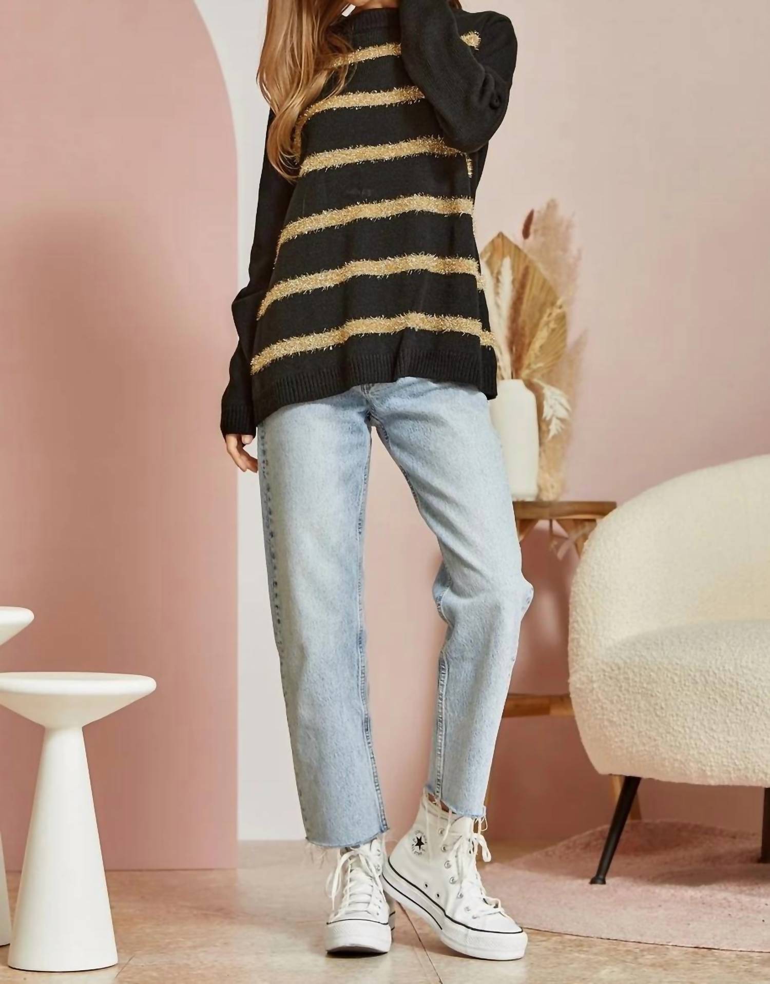 Andree By Unit - Lurex Striped Sweater