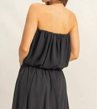 HYFVE Sand Washed Sleeveless Bubble Hem Top in black - women's blouse - alternate view