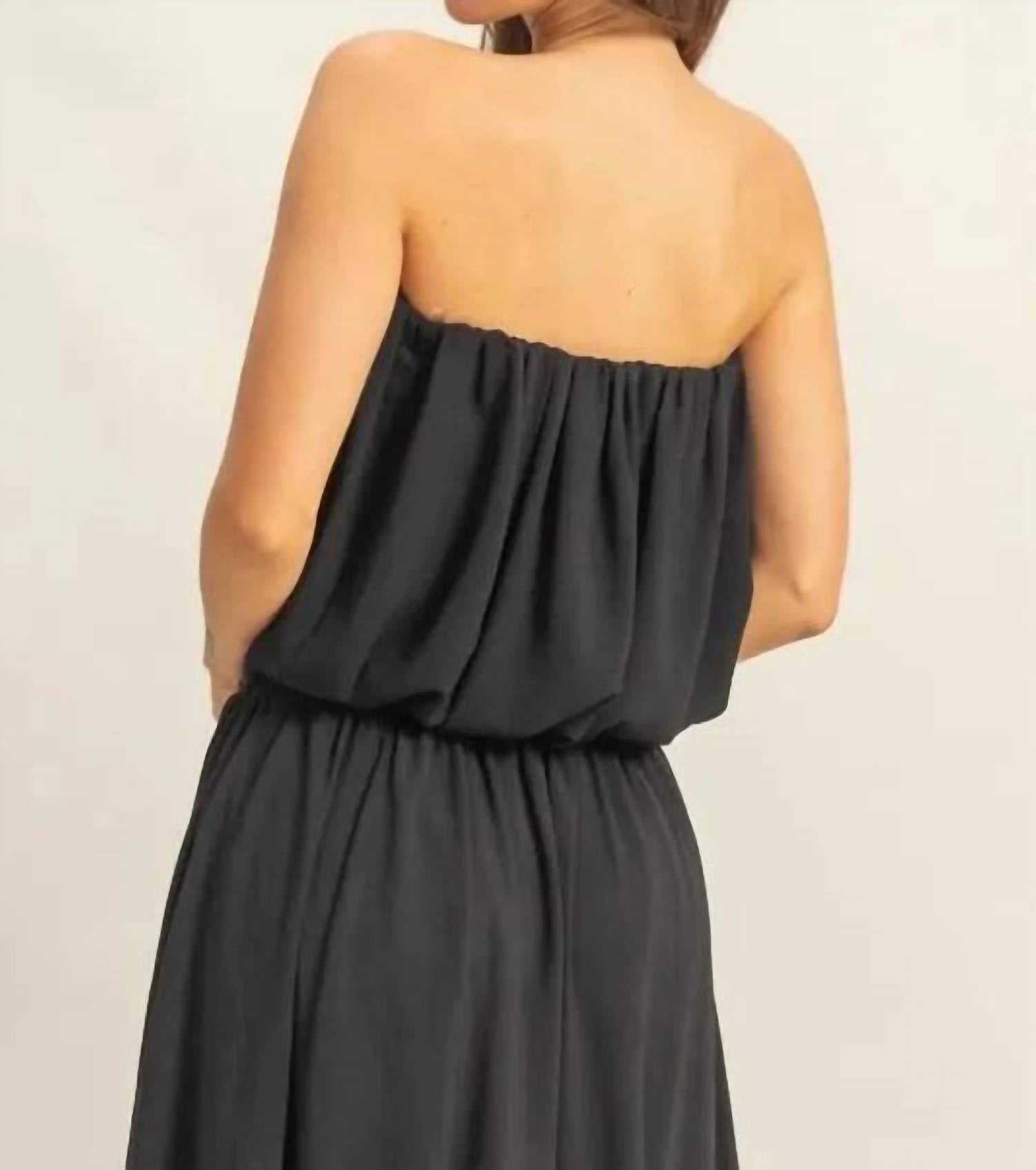 HYFVE Sand Washed Sleeveless Bubble Hem Top in black - women's blouse - alternate view