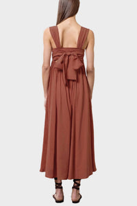 Moon River - Pintucked Tie Midi Dress