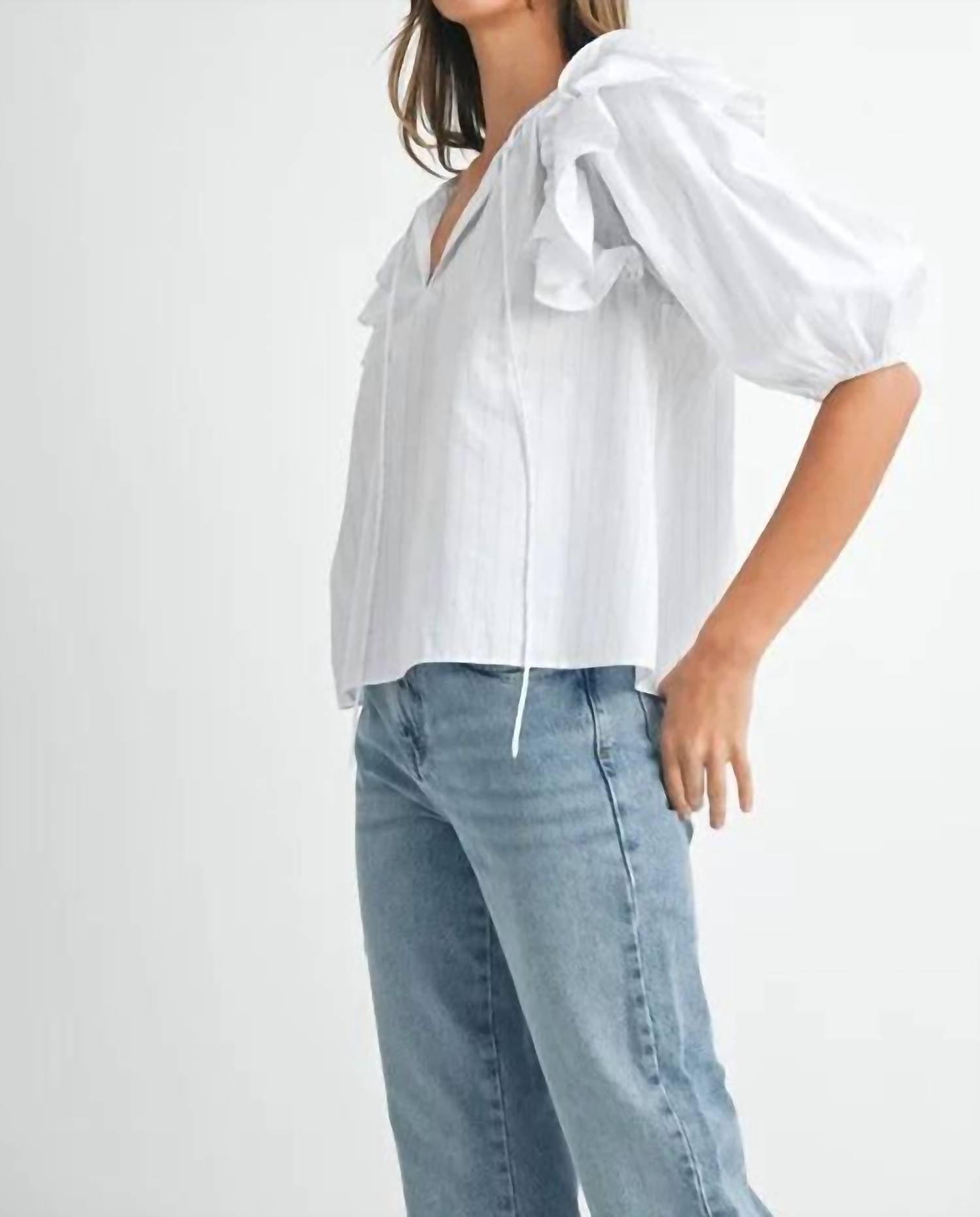 Mable - Amelia Stripe Ruffle Blouse
