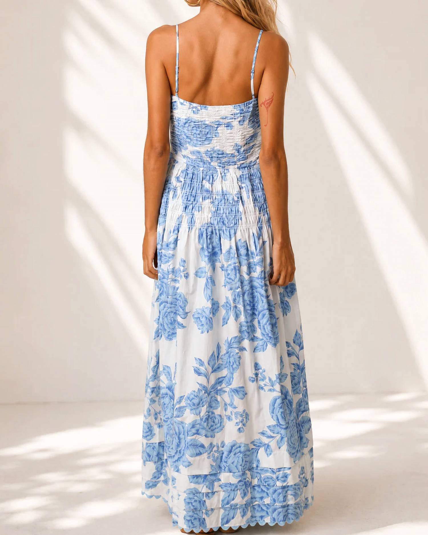 Olivaceous - Coastal Blooms Maxi Dress