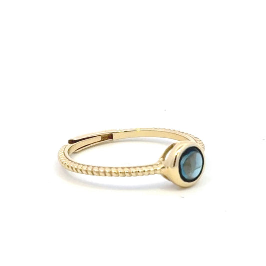 Aamiaa - Color Candy Collection Ring With 5mm Round Blue Topaz