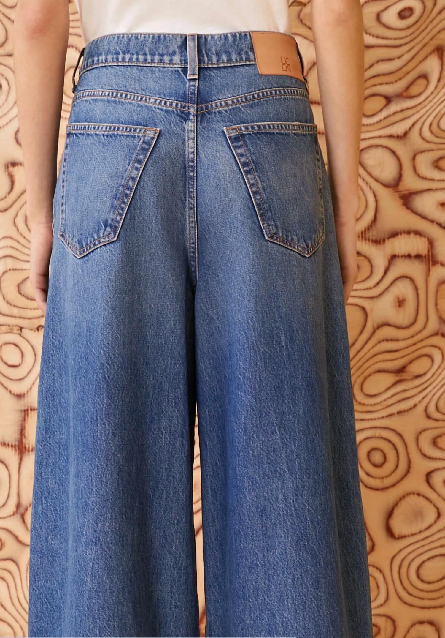 Ulla Johnson The April Wide Leg Jean in indigo wash - women's jeans - detail view