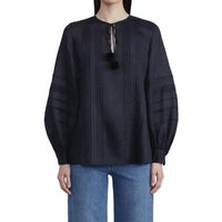 Lafayette 148 - Gemma Cloth Pom Tie Blouse