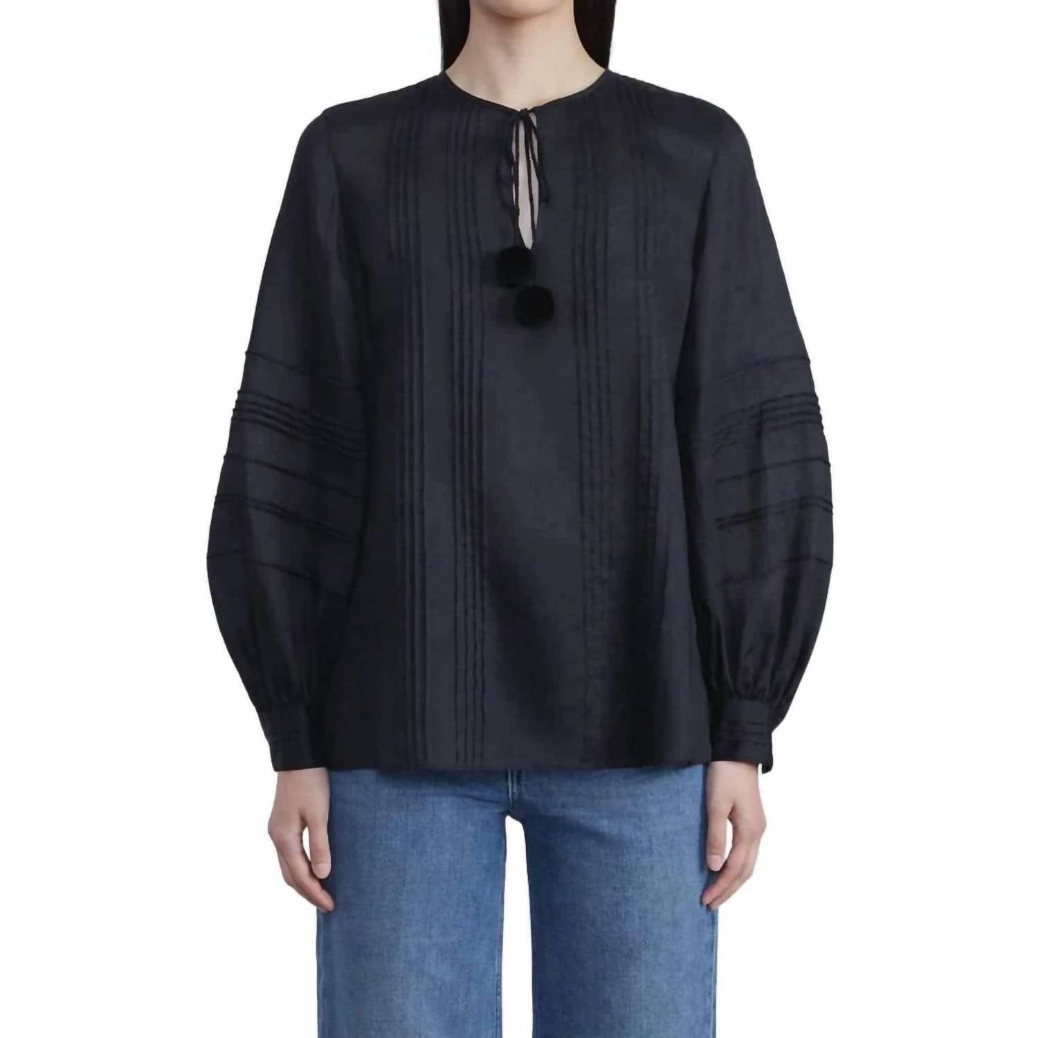 Lafayette 148 - Gemma Cloth Pom Tie Blouse