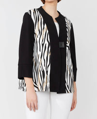 Frank Lyman - Zebra Print 3/4 Sleeves Jacket