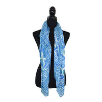 Dupatta Designs Arnette Medallion Print Square Scarf in blue - women's scarf - alternate view