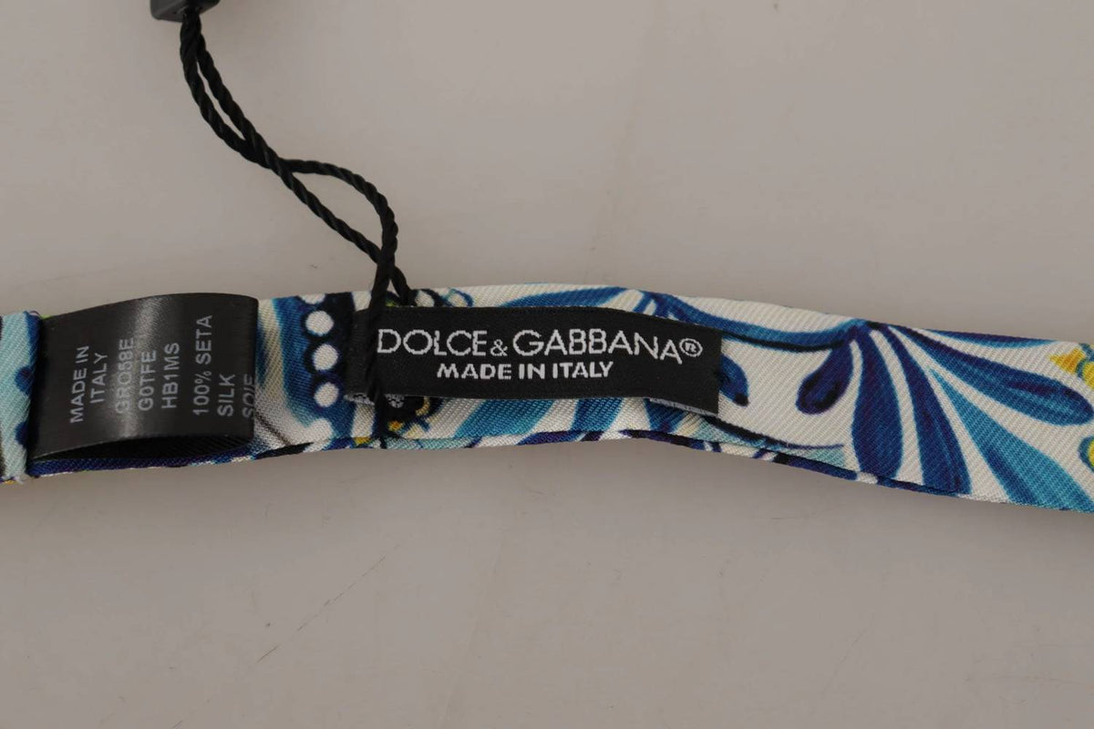 Dolce & Gabbana - Majolica Print Silk Bow Tie