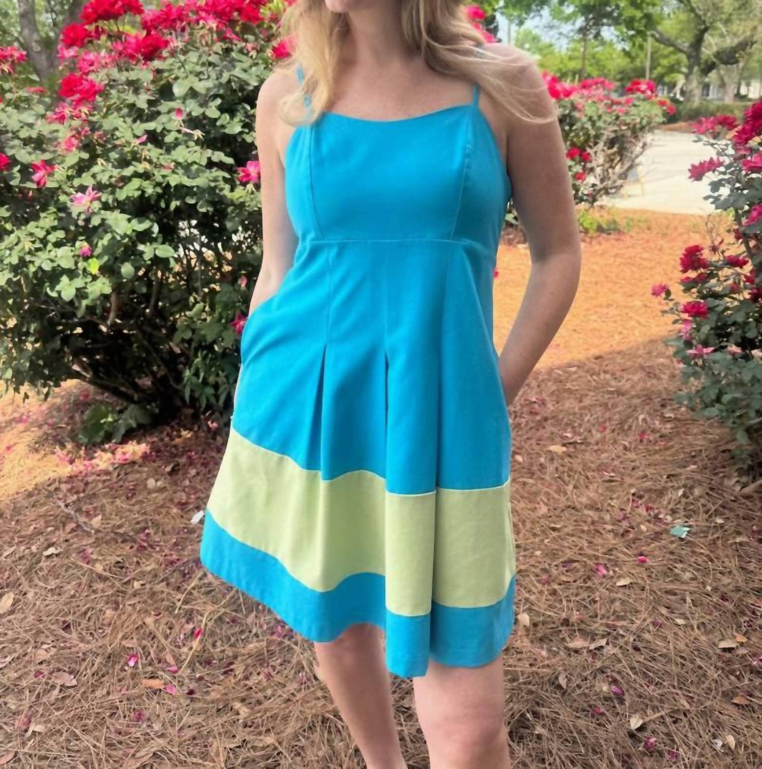 Joy Joy - Coastal Pleated Block Sundress