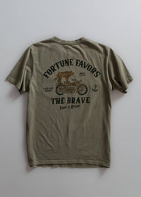 Iron & Resin Fortune Favors the Brave Pocket Tee in green - men's t-shirt - alternate view