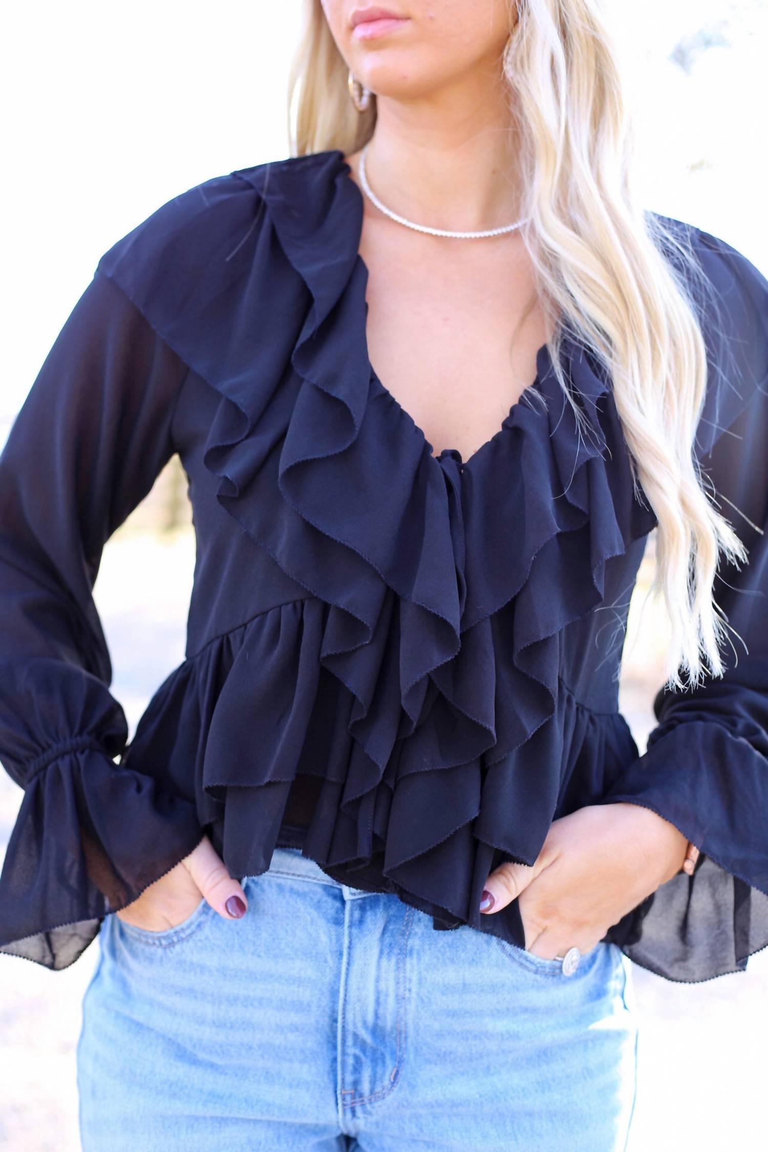 Evenuel - Dallas Ruffle Tie Blouse