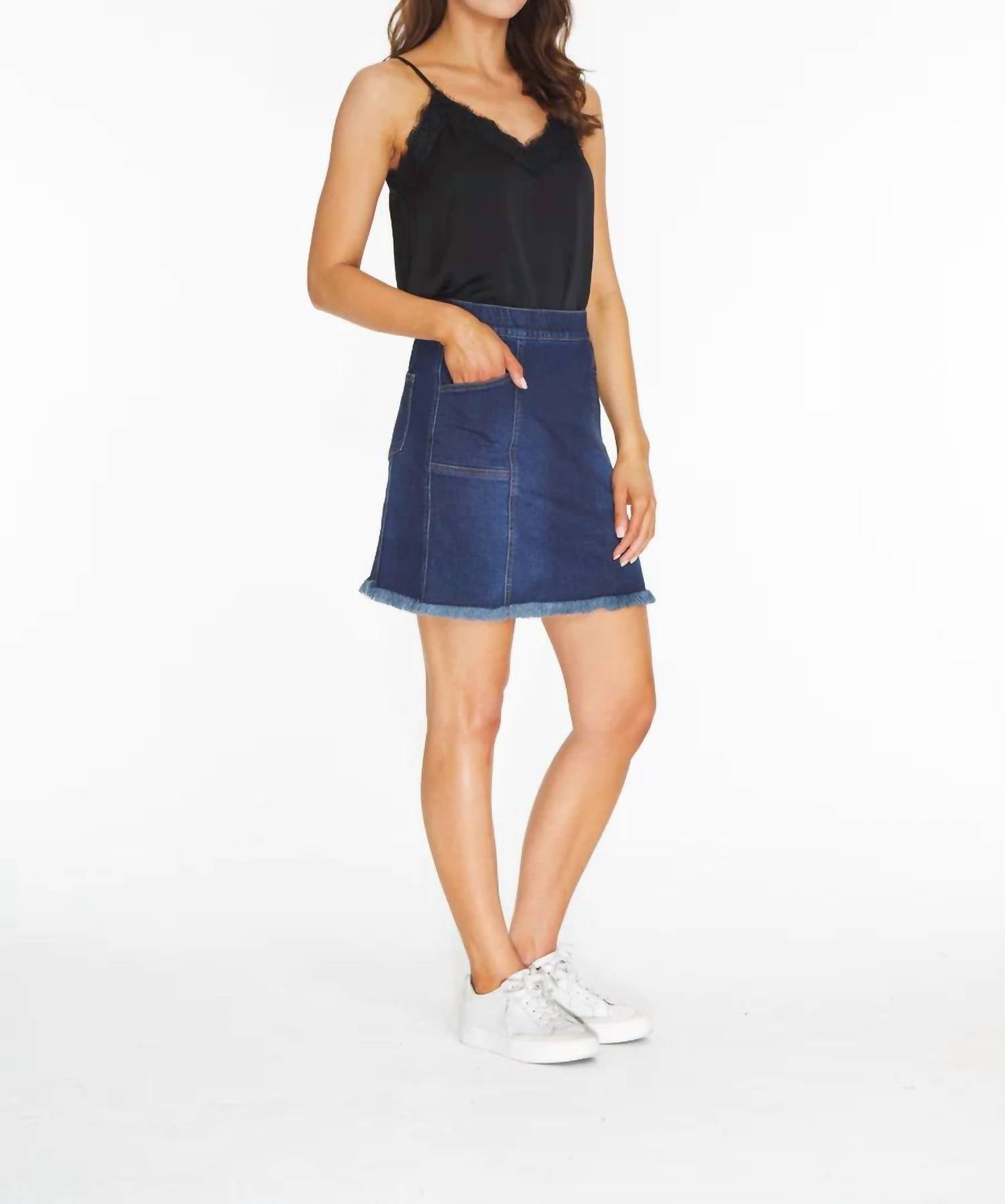 Slimsation By Multiples - Jean Fringe Hem Skorts
