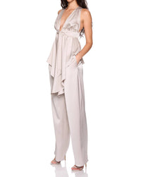 Susana Monaco - Satin Tie Peplum High Low Top
