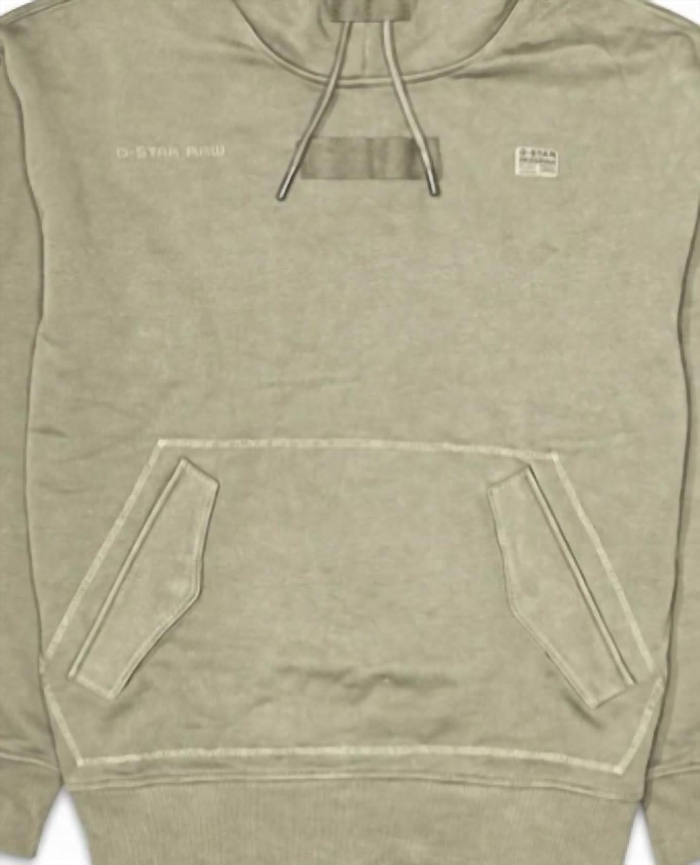 G-Star Men's Heavy Hodson Hoodie in beige - men's shirt - detail view