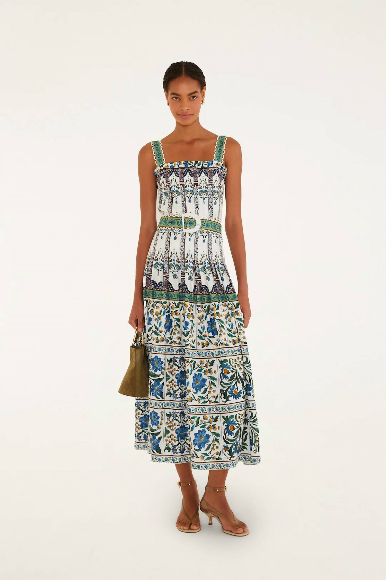 Farm Rio - Maneola Sleveless Belt Maxi Dress