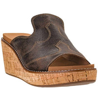 Corkys Footwear Women's Neon Moon Crinkle Sandals in espresso - women's sandal - detail view