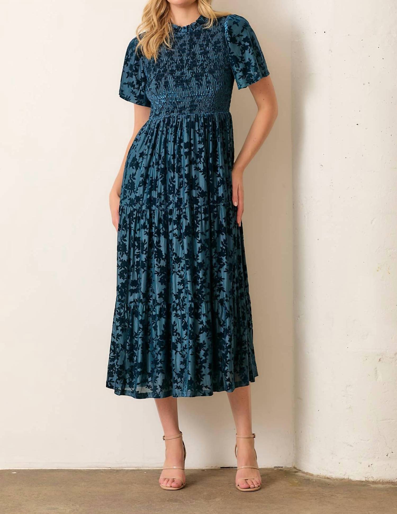 Polagram - Printed Velvet Dress -PLUS
