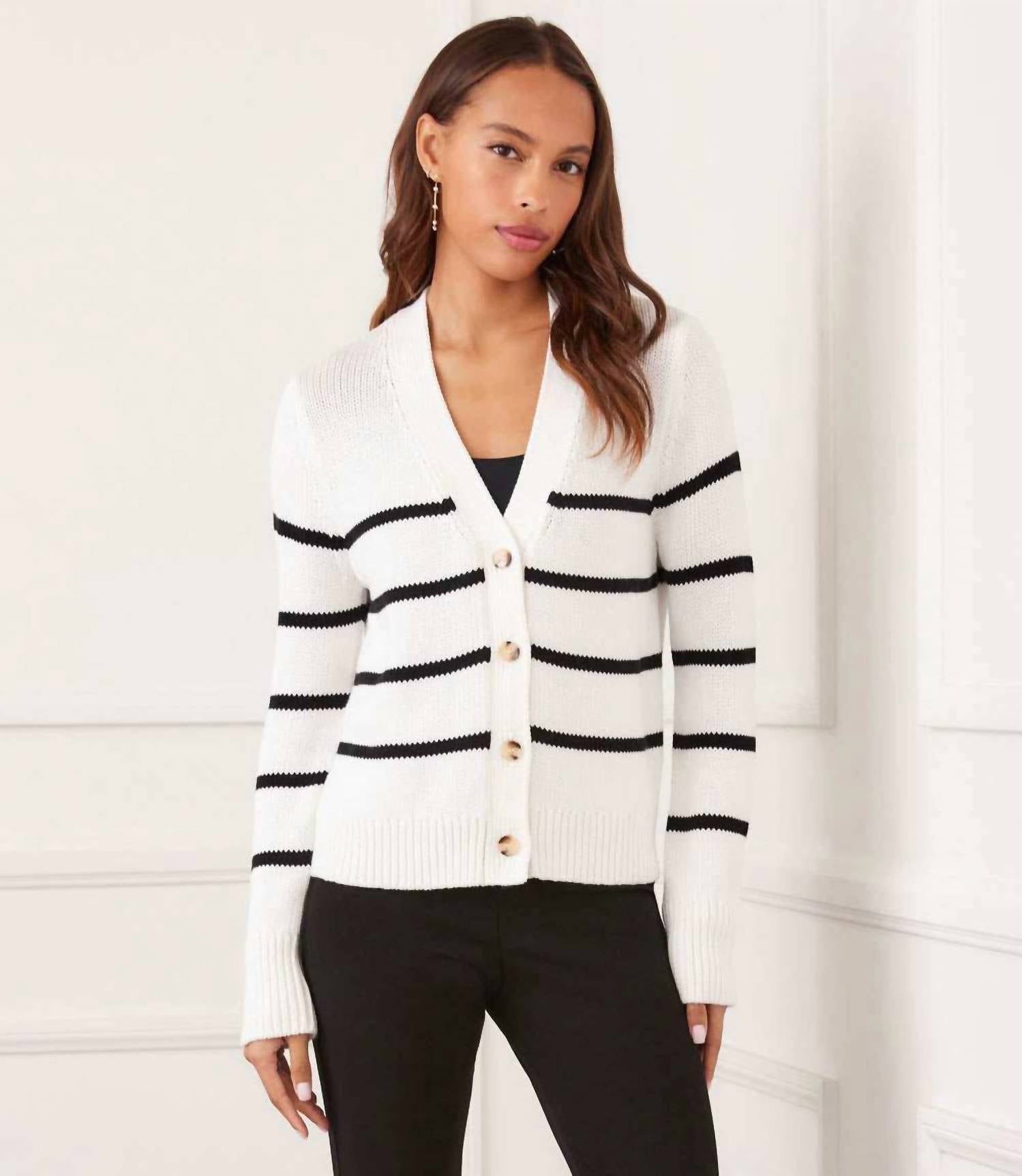 Karen Kane - Stripe Cardigan Sweater