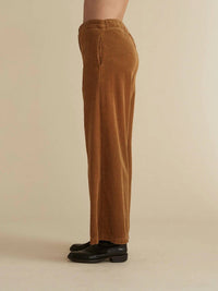 cut loose Lux Corduroy Wide Leg Zip Pant in brass - women's pants - alternate view