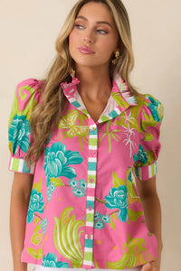 Prosperina - Tropical Button Up Top