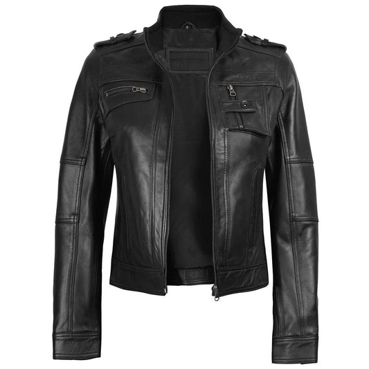 Decrum - Cafe Racer Style Leather Jacket