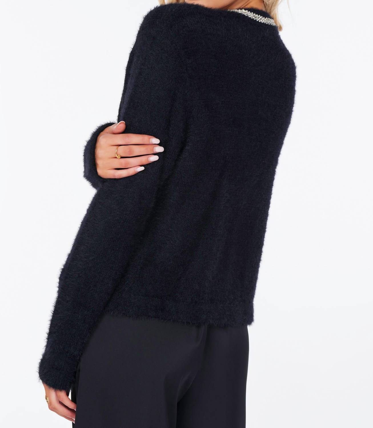 Bishop + Young - Sofia Cardigan With Rhinestone Collar