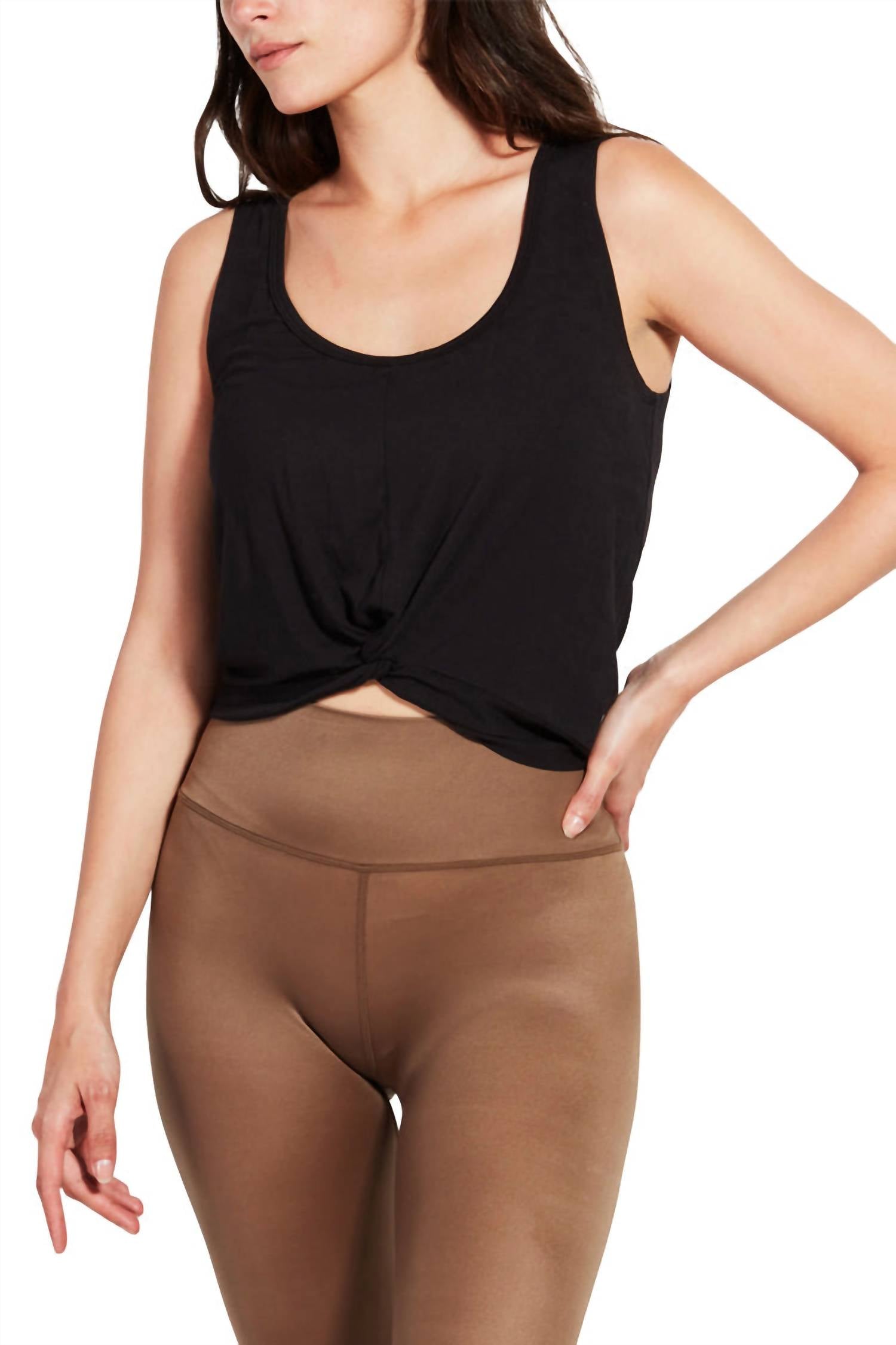 Kensie - Twist Front Scoop Neck Sleeveless Tank Top