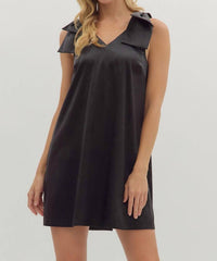entro Tied With Grace Bow Dress in black - women's dress