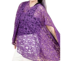 SHAWL DAWLS Delecate Lace Shawl in purple - women's scarf - detail view