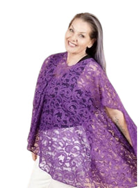 SHAWL DAWLS Delecate Lace Shawl in purple - women's scarf - alternate view