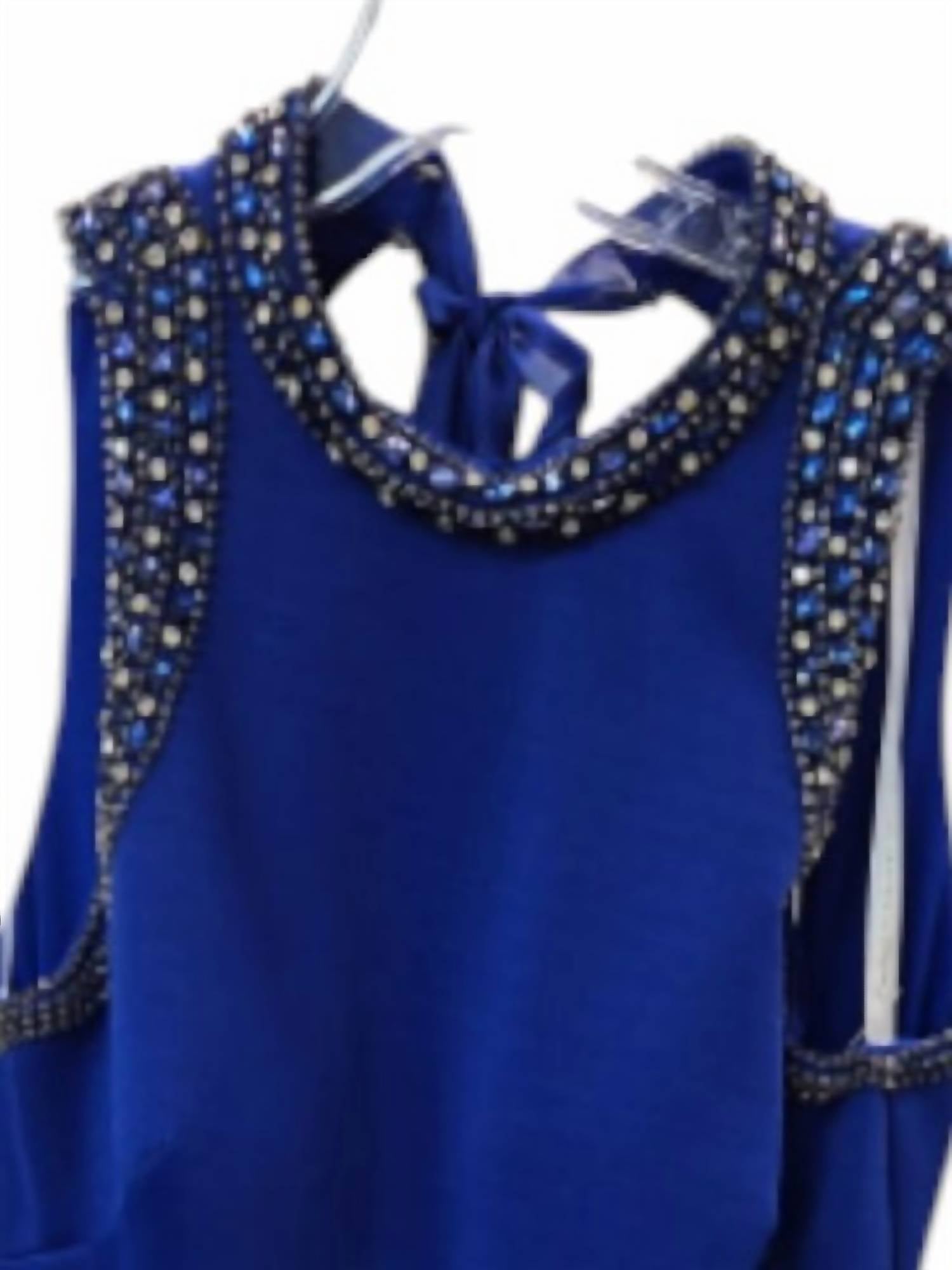 Karishma Creations - Women's Formal Sleeveless High Neck Jumpsuit With Gemstone Trim