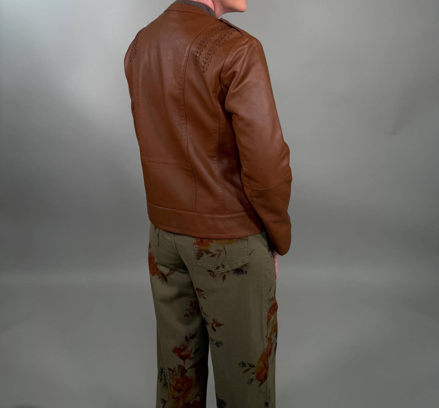 11 Uptown - Braided Detail Leather Jacket