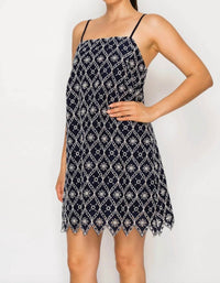 Meet Me In Santorini - Women's Selene's Embroidery Mini Dress