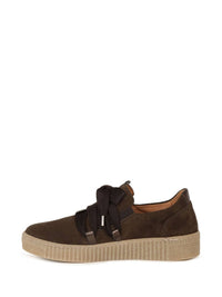 GABOR Women's Bow Suede Sneaker in brown - women's sneaker - detail view