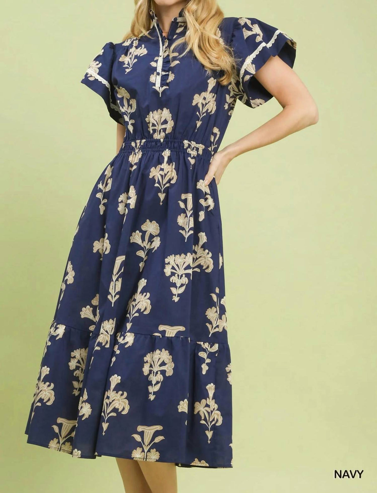Umgee - Floral Print Midi Dress