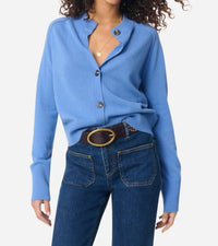 vanessabruno Gretel Soft Merino Wool Cardigan in bleuet - women's cardigan